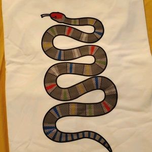 White Hanes T-shirt With Snake Image